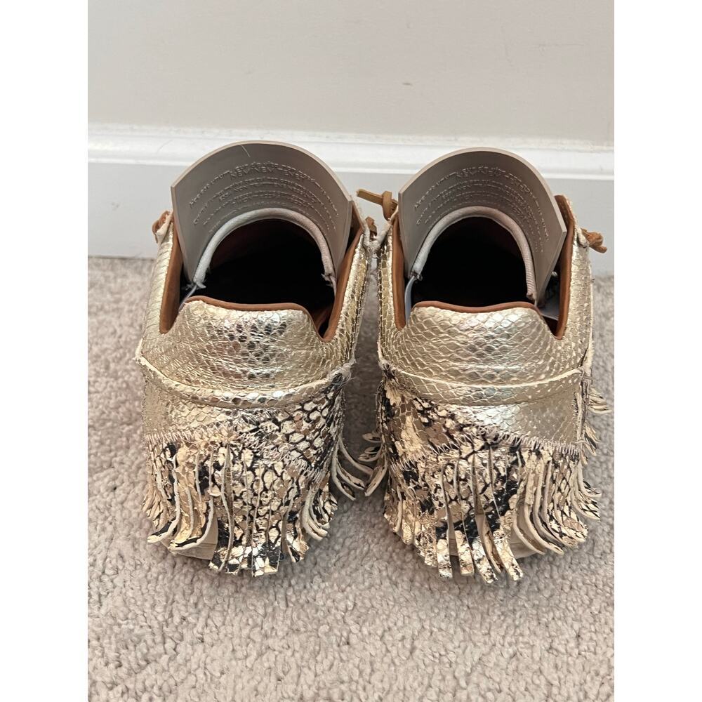 Esseutessemetallic Python Print Lamb Leather Frin… - image 6